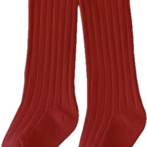 Red Ribbed Knee-High Socks new, 5-8